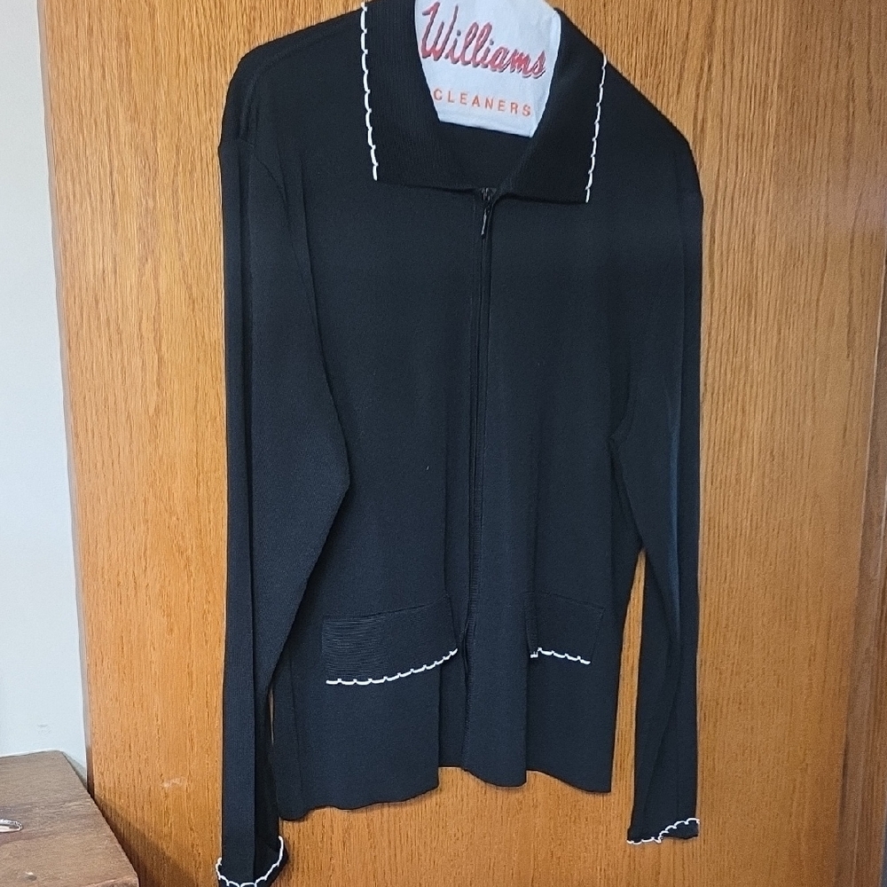 Ming Wang Black Blazer with White Trim